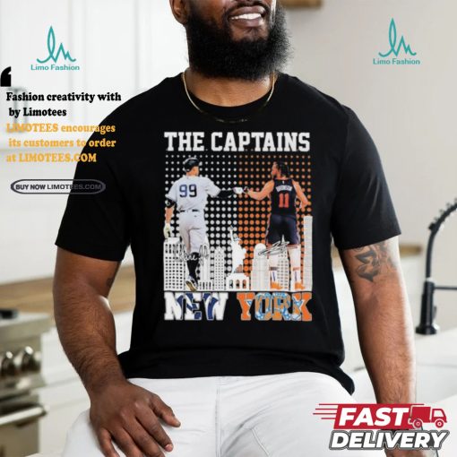 The Captains Aaron Judge And Jalen Brunson New York Sports Teams Signatures Shirt