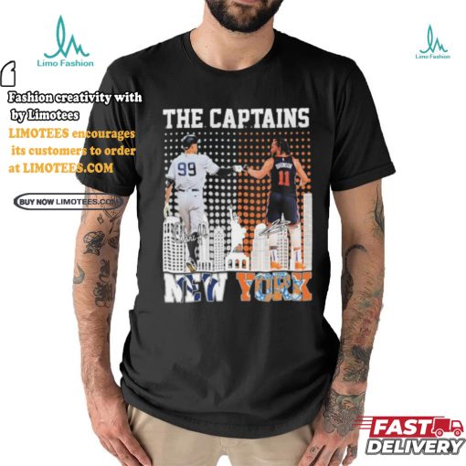 The Captains Aaron Judge And Jalen Brunson New York Sports Teams Signatures Shirt