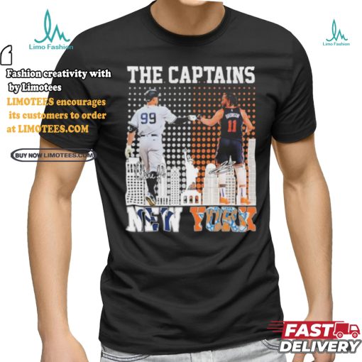 The Captains Aaron Judge And Jalen Brunson New York Sports Teams Signatures Shirt