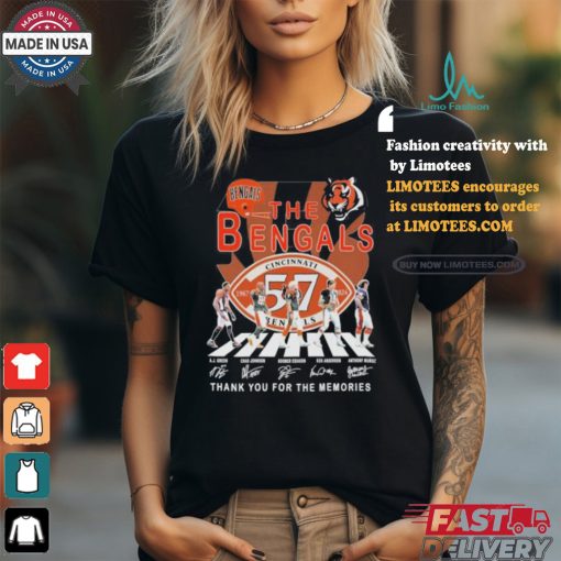 The Cincinnati Bengals Abbey Road 57 Years Thank You For The Memories Signatures Shirt