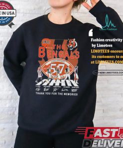 The Cincinnati Bengals Abbey Road 57 Years Thank You For The Memories Signatures Shirt
