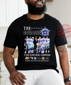 The Dallas Cowboys 65 Years Anniversary 5 Time Super Bowl Champions Signature Thank You For The Memories Shirt