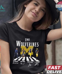The Michigan Wolverines Abbey Road Jim Harbaugh Blake Corum Roman Wilson And Jj Mccarthy Signatures Shirt