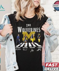The Michigan Wolverines Abbey Road Jim Harbaugh Blake Corum Roman Wilson And Jj Mccarthy Signatures Shirt