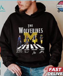 The Michigan Wolverines Abbey Road Jim Harbaugh Blake Corum Roman Wilson And Jj Mccarthy Signatures Shirt