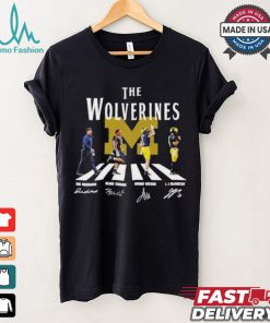 The Michigan Wolverines Abbey Road Jim Harbaugh Blake Corum Roman Wilson And Jj Mccarthy Signatures Shirt