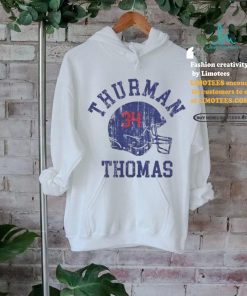 Thurman Thomas Buffalo Helmet Font Football Shirt