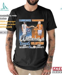 Titans Will Levis And Volunteers Navy Shuler On Saturdays And On Sundays Shirt, hoodie, sweater, long sleeve and tank top Titans Will Levis And Volunteers Navy Shuler On Saturdays And On Sundays Shirt