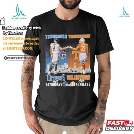 Titans Will Levis And Volunteers Navy Shuler On Saturdays And On Sundays Shirt