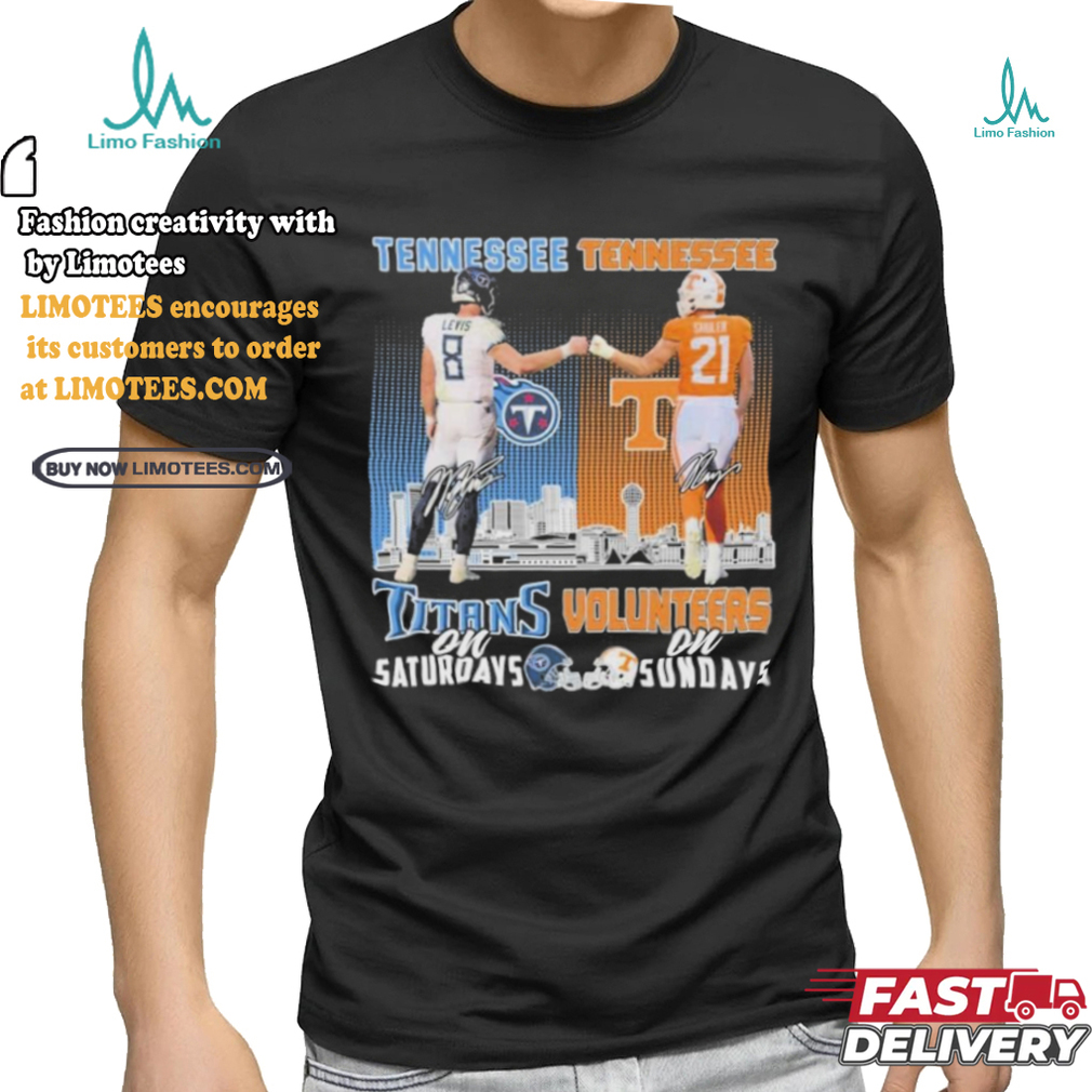 Titans Will Levis And Volunteers Navy Shuler On Saturdays And On Sundays Shirt Titans Will Levis And Volunteers Navy Shuler On Saturdays And On Sundays Shirt