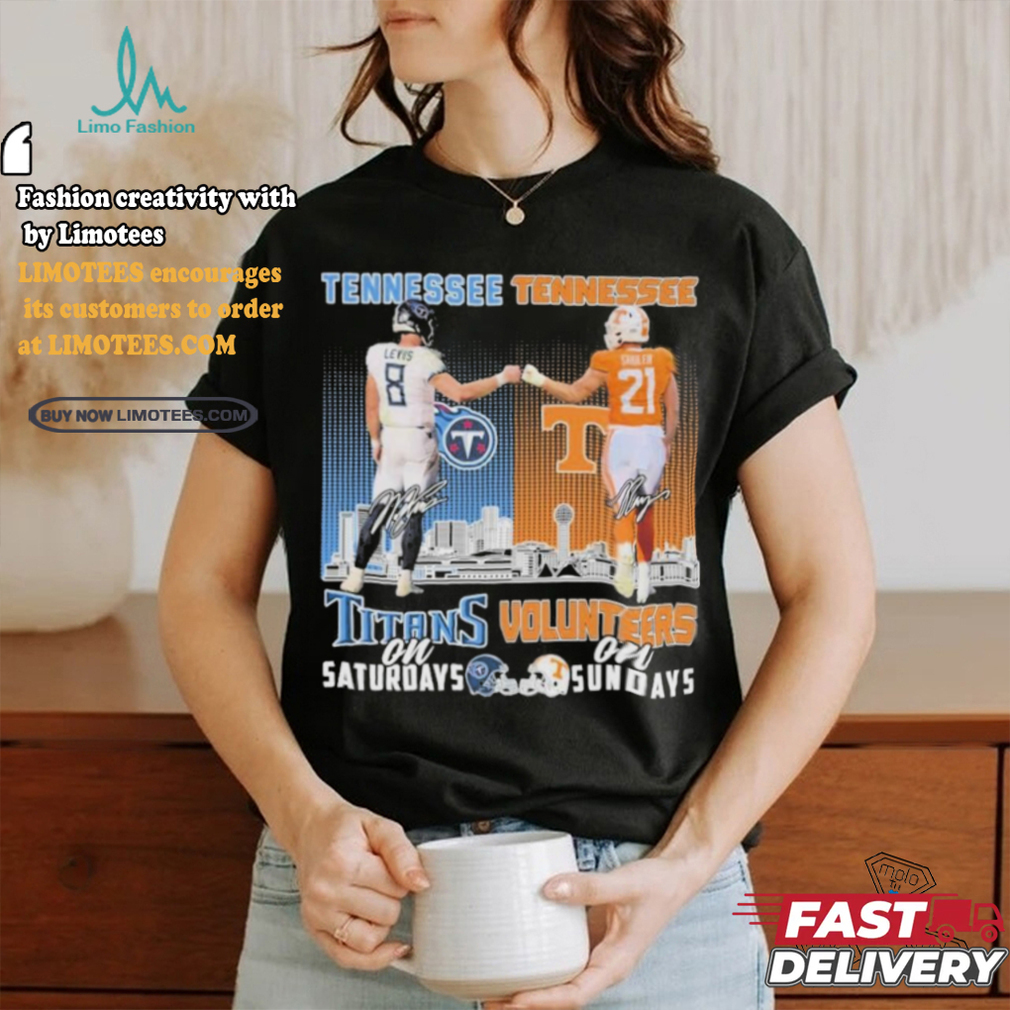 Titans Will Levis And Volunteers Navy Shuler On Saturdays And On Sundays Shirt Titans Will Levis And Volunteers Navy Shuler On Saturdays And On Sundays Shirt