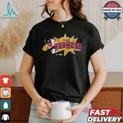 Toledo Mud Hens Marvel’s Defenders of the Diamond Adult Burst T Shirt