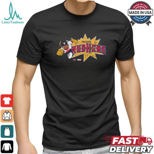 Toledo Mud Hens Marvel’s Defenders of the Diamond Adult Burst T Shirt
