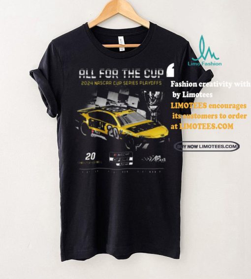 Top Men’s Christopher Bell Joe Gibbs Racing Team Collection Black 2024 NASCAR Cup Series Playoffs DeWalt T Shirt