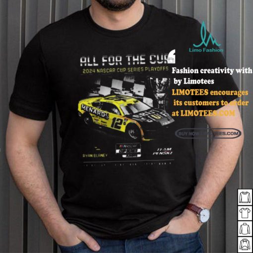 Top Men’s Ryan Blaney Team Penske Black 2024 NASCAR Cup Series Playoffs Menards T Shirt