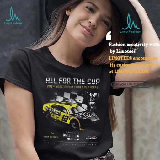 Top Men’s Ryan Blaney Team Penske Black 2024 NASCAR Cup Series Playoffs Menards T Shirt
