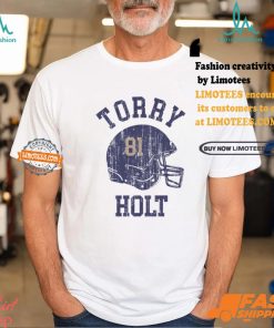 Torry Holt St. Louis Helmet Font Shirt