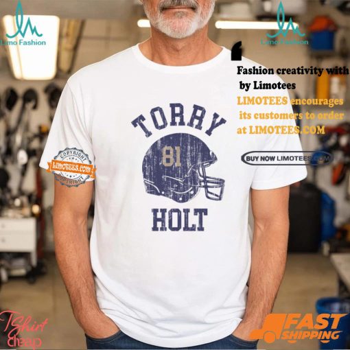 Torry Holt St. Louis Helmet Font Shirt