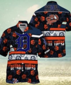 Tropical Floral Motifs Detroit Tigers Aloha Shirt