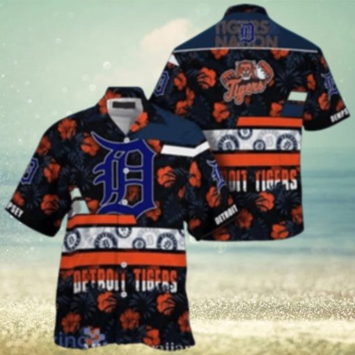 Tropical Floral Motifs Detroit Tigers Aloha Shirt