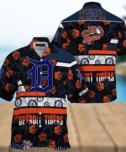 Tropical Floral Motifs Detroit Tigers Aloha Shirt