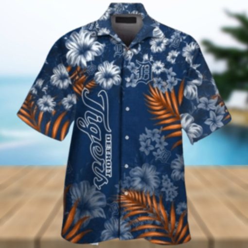 Tropical Flowers And Detroit Tigers Team Spirit Hawaiian Shirt