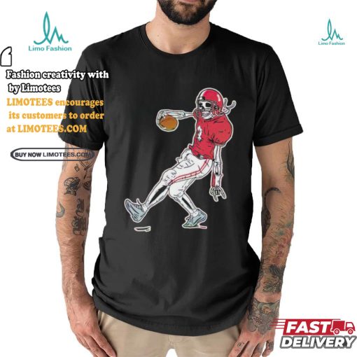 Tuck Fexas skeleton football dance shirt