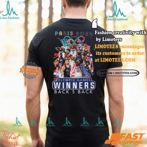 USA Basketball Men National Team Paris 2024 Olympic Games Winners Back 5 Back T Shirt