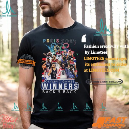 USA Basketball Men National Team Paris 2024 Olympic Games Winners Back 5 Back T Shirt