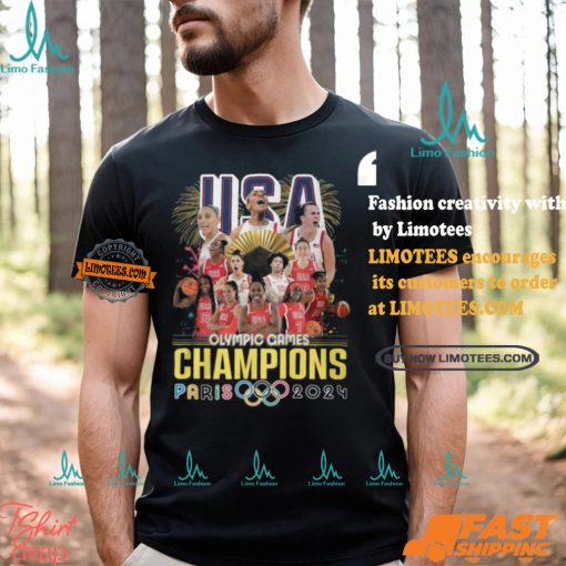 USA Basketball Women National Team Olympic Games Champions Paris 2024 T Shirt