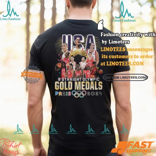USA Basketball Women Team 8 Straight Olympic Gold Medals Paris 2024 T Shirt