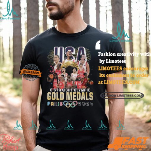 USA Basketball Women Team 8 Straight Olympic Gold Medals Paris 2024 T Shirt