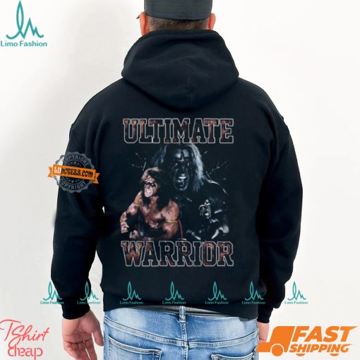 Ultimate Warrior Three Pose Flex Black T shirt