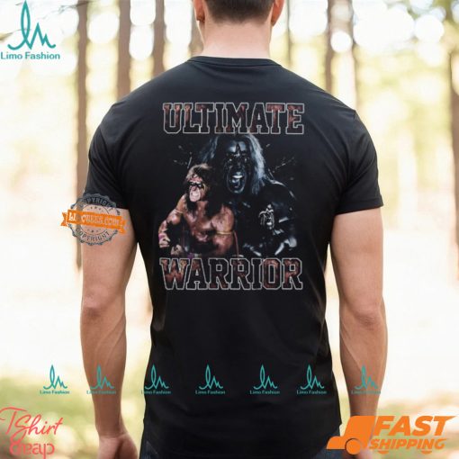 Ultimate Warrior Three Pose Flex Black T shirt