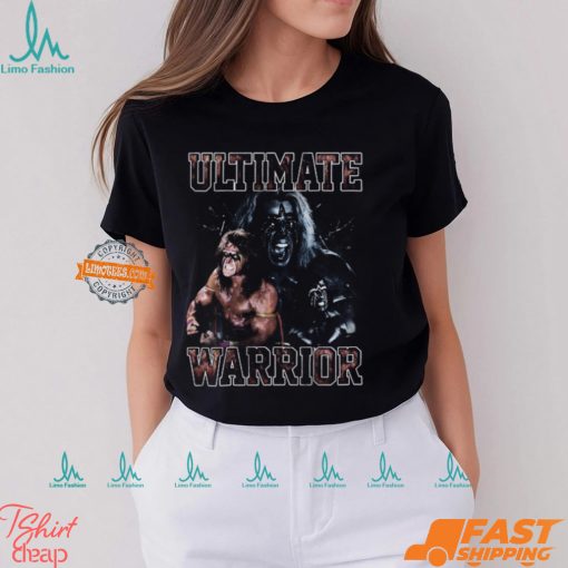 Ultimate Warrior Three Pose Flex Black T shirt