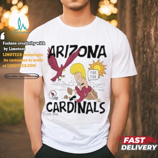 Unisex NFL x Homage x Beavis and Butt Head Ash Arizona Cardinals Tri Blend T Shirt