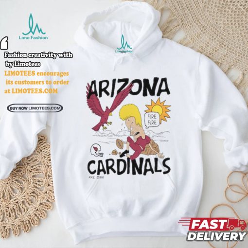 Unisex NFL x Homage x Beavis and Butt Head Ash Arizona Cardinals Tri Blend T Shirt