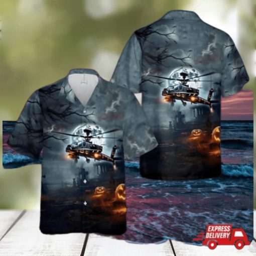 Us Army Boeing Ah 64 Apache Halloween Hawaiian Shirt