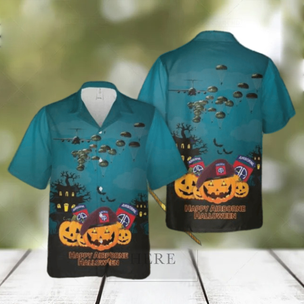 Us Army Paratroopers With The 82nd Airborne Division Parachute Halloween Hawaiian Shirts Us Army Paratroopers With The 82nd Airborne Division Parachute Halloween Hawaiian Shirts