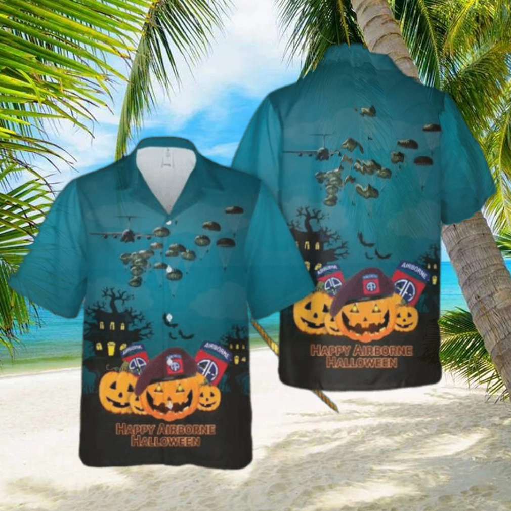 Us Army Paratroopers With The 82nd Airborne Division Parachute Halloween Hawaiian Shirts Us Army Paratroopers With The 82nd Airborne Division Parachute Halloween Hawaiian Shirts