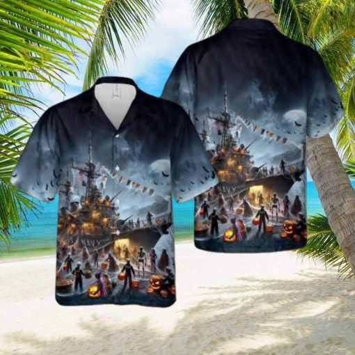 Us Navy Ships Halloween Hawaiian Shirt