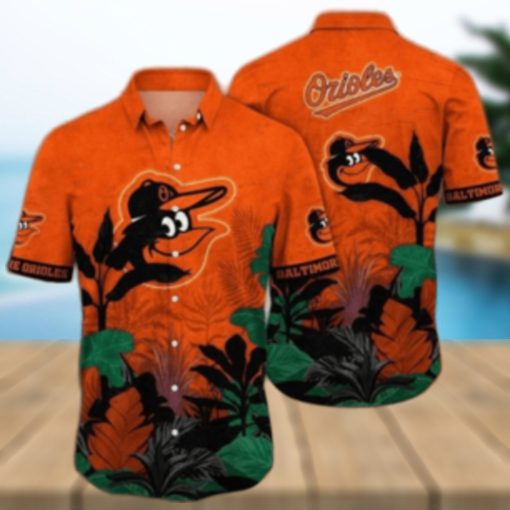 Vibrant Orioles Jungle Flora And Team Mascot Hawaiian Shirt