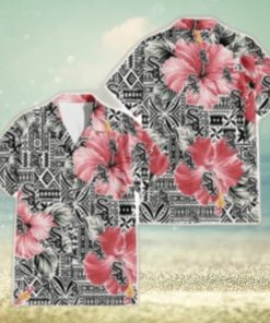 Vibrant Pink Hibiscus And Tribal Pattern Chicago White Sox Tropical Shirt