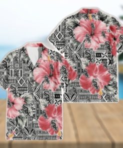 Vibrant Pink Hibiscus And Tribal Pattern Chicago White Sox Tropical Shirt