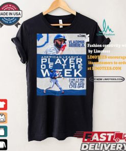 Vladimir Guerrero Jr AL Player Of The Week 3 hr 8 rbi 7 2b 363 wRC .536 avg 1.713 ops shirt