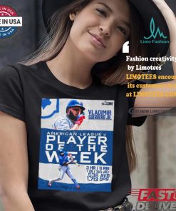 Vladimir Guerrero Jr AL Player Of The Week 3 hr 8 rbi 7 2b 363 wRC .536 avg 1.713 ops shirt