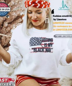 Voting Is My Black Job Kamala Harris And Tim Walz Us Presidential Election 2024 Vote For Both America Flag T shirt