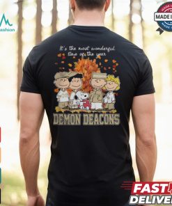 Wake Forest Demon Deacons x Peanuts Snoopy Is The Most Wonderful Time Of The Year Shirt