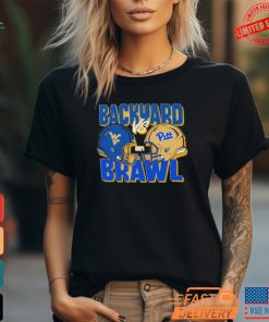 West Virginia Mountaineers Vs Pittsburgh Panthers 2024 Backyard Brawl Helmet Matchup Shirt