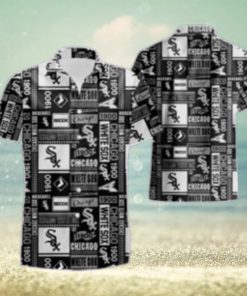 White Sox Monochrome Vintage Logo And Text Hawaiian Aloha Shirt